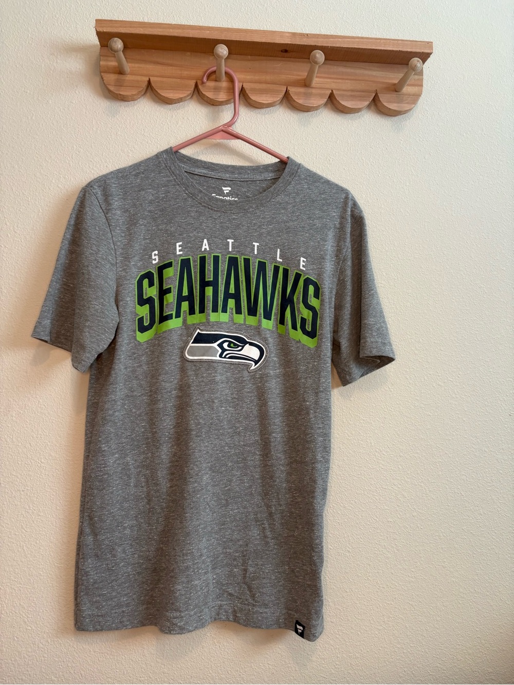 Fanatics Gray Seattle Seahawks Graphic Tee with Green & Navy Accents